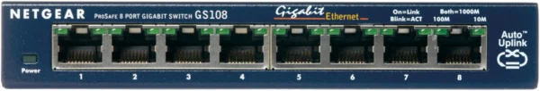 NETGEAR GS108GE мрежов суич Неуправляем Gigabit Ethernet (10/100/1000) Син