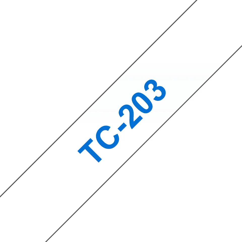 Brother TC-203 етикетна лента Син на бял фон — TC203 Brother TC-203 етикетна лента Син на бял фон — TC203