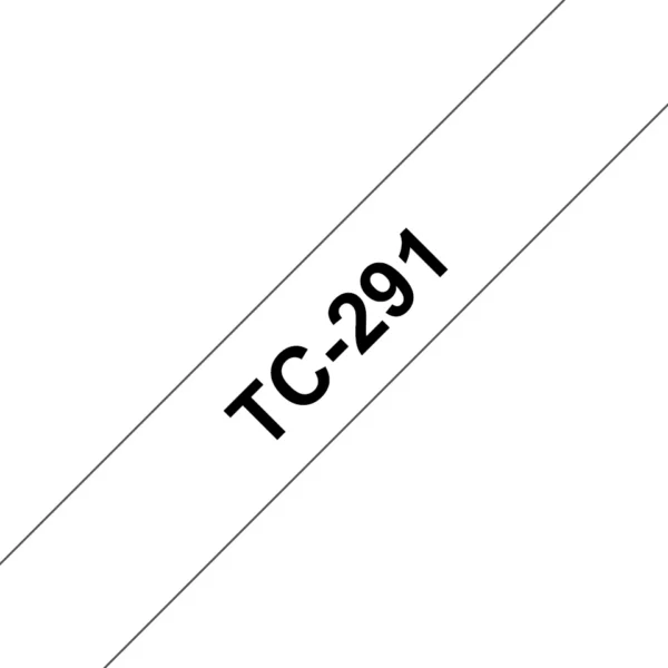 Brother TC-291 етикетна лента Черен на бял фон — TC291
