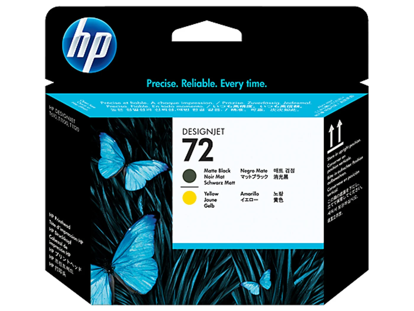 HP Печатаща глава 72, цвят матово черен и жълт — C9384A