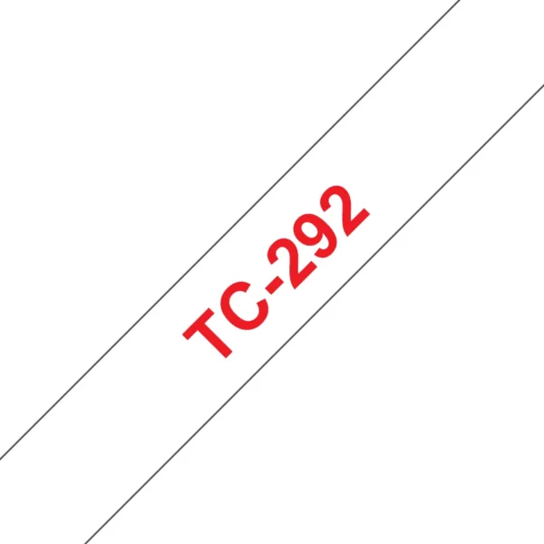 Brother TC-292 етикетна лента Червено на бял фон — TC292