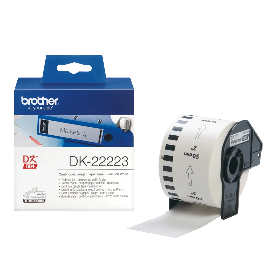 Brother DK-22223 етикет за принтер Бяла — DK22223