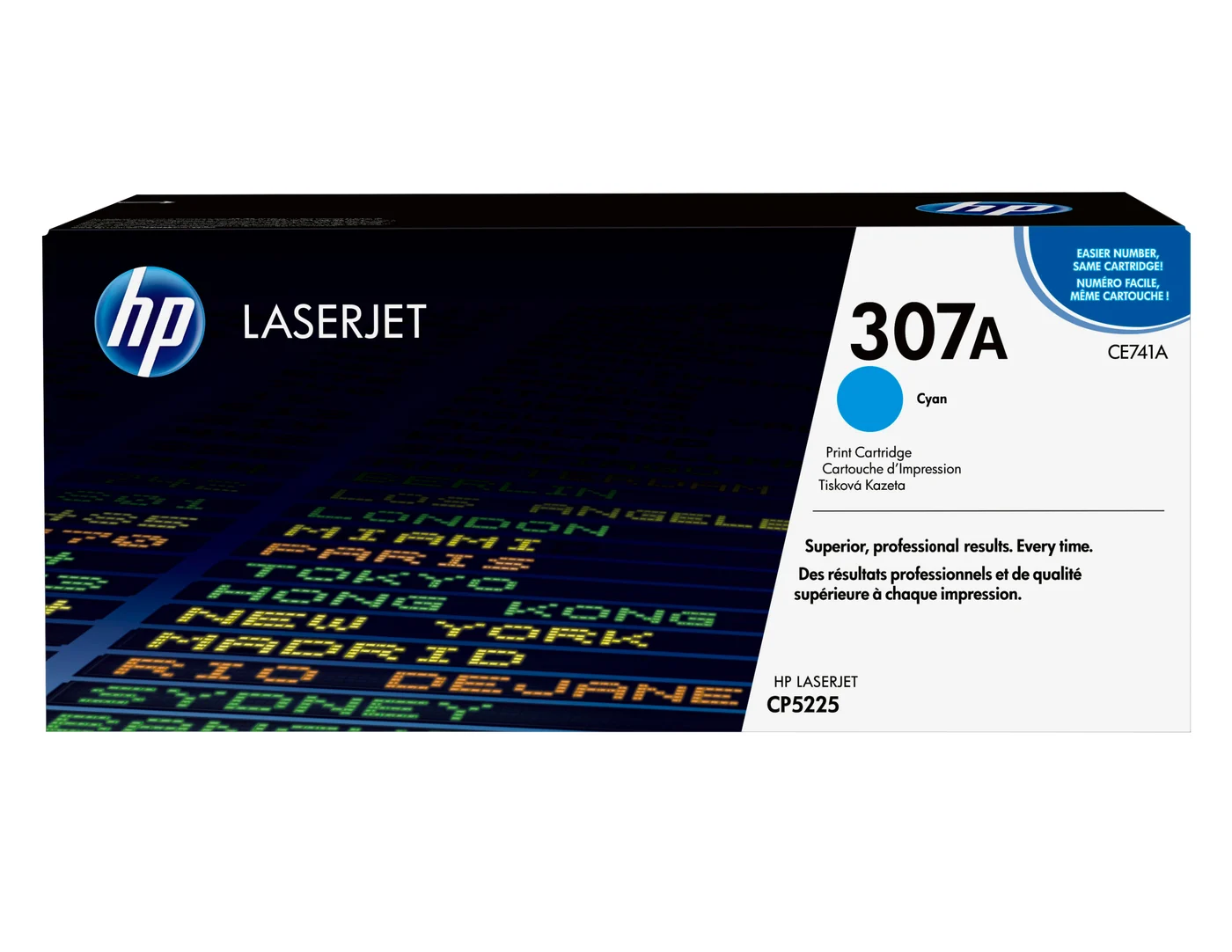 HP Оригинална тонер касета за LaserJet 307A, цвят циан — CE741A