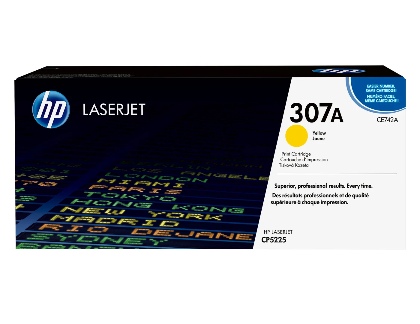 HP Оригинална тонер касета за LaserJet 307A, цвят жълт — CE742A