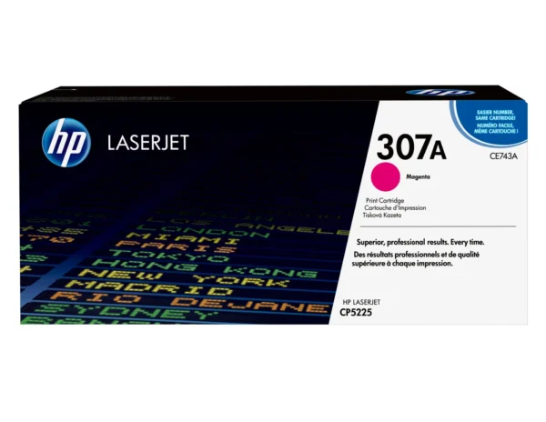 HP Оригинална тонер касета за LaserJet 307A, цвят магента — CE743A
