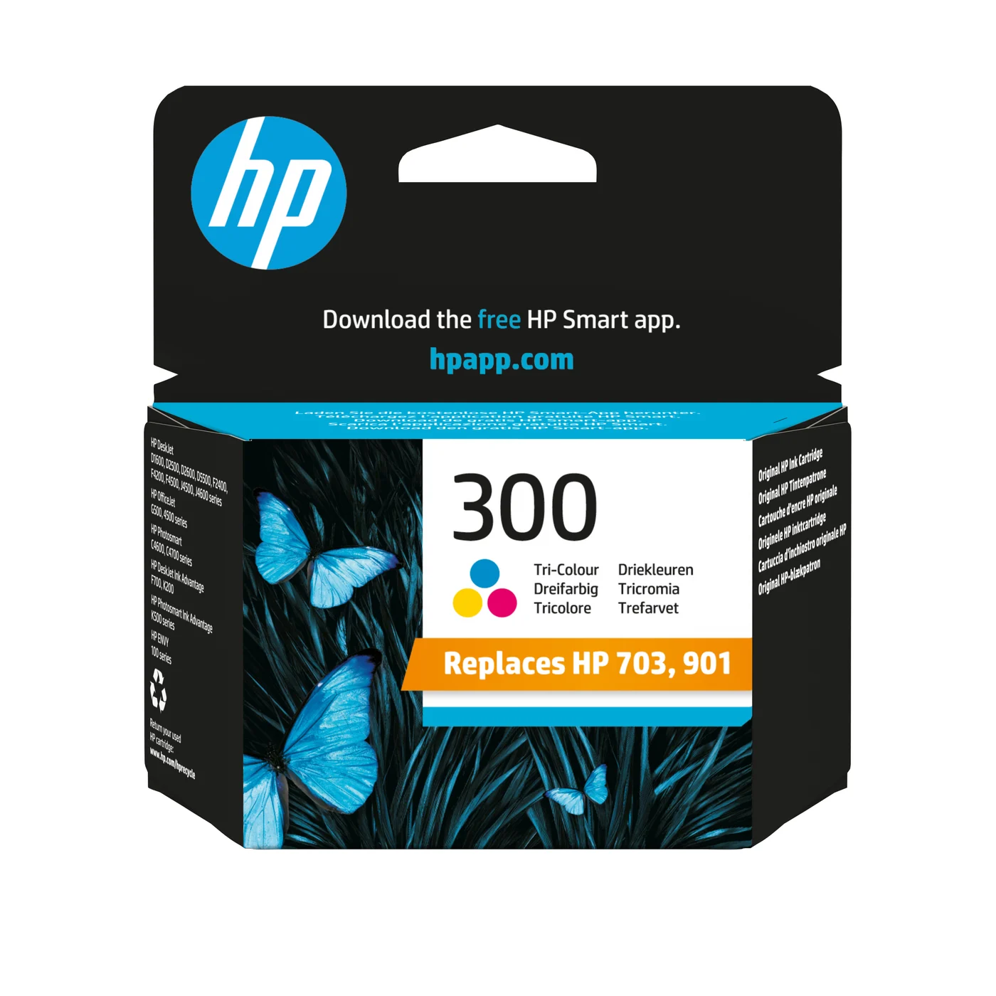 HP Оригинална касета с три цвята мастило 300 — CC643EE#UUS