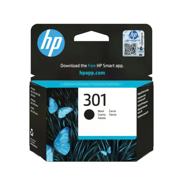 HP Оригинална касета с мастило 301, черно — CH561EE#UUS