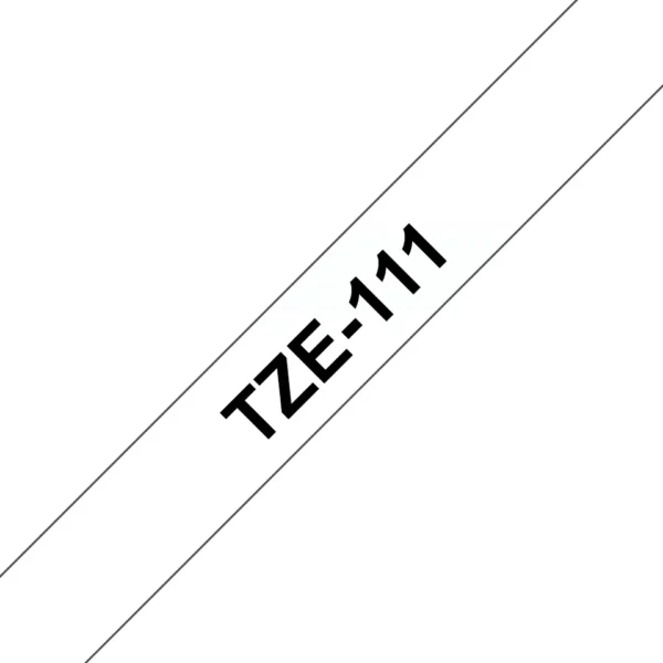 Brother TZE-111 етикетна лента Черен на прозрачен фон — TZE111