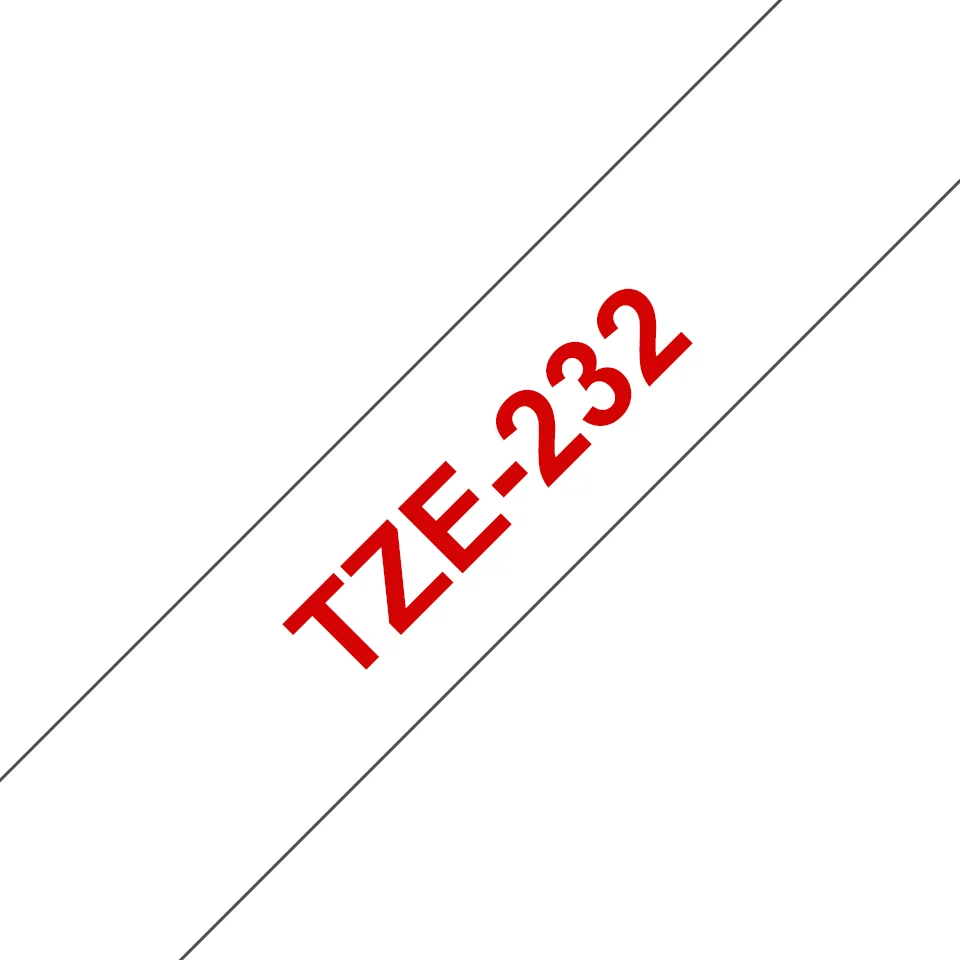 Brother TZE-232 етикетна лента Червено на бял фон — TZE232 Brother TZE-232 етикетна лента Червено на бял фон — TZE232