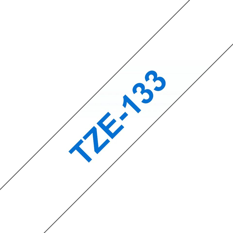 Brother TZE-133 етикетна лента Син на прозрачен фон — TZE133