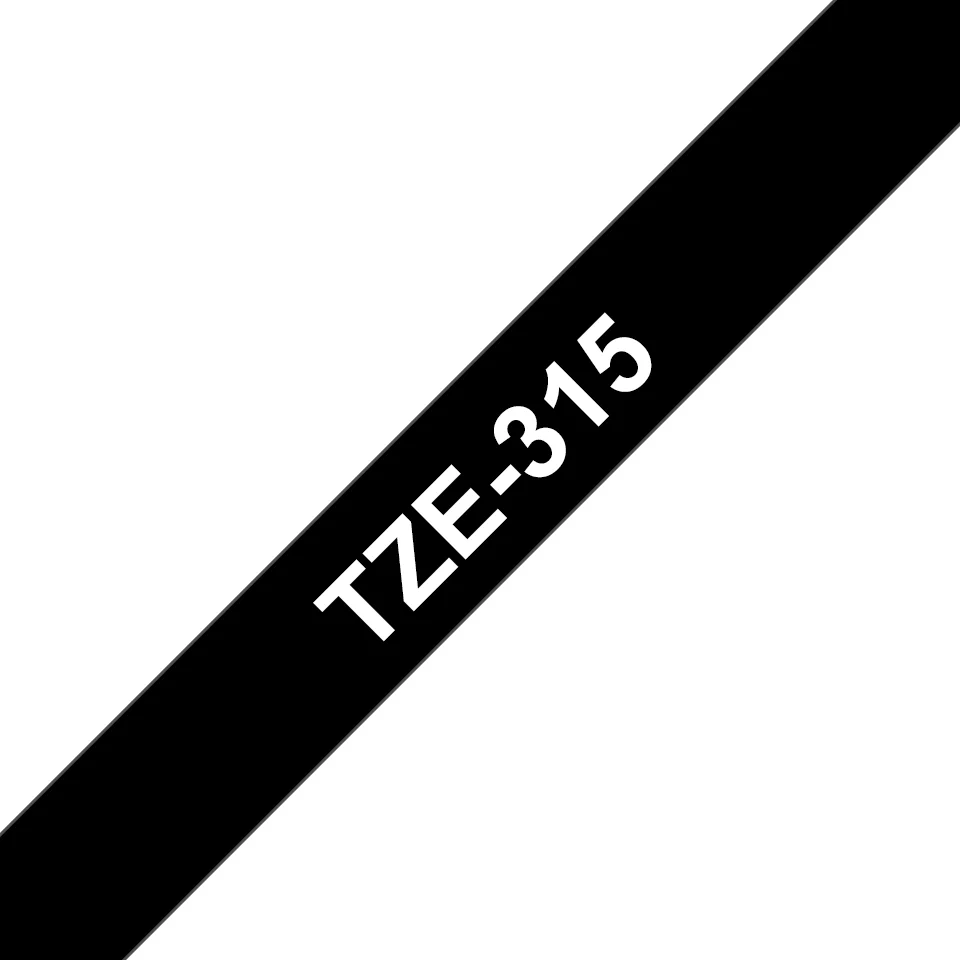 Brother TZE315 етикетна лента Бяло на черен фон TZe Brother TZE315 етикетна лента Бяло на черен фон TZe