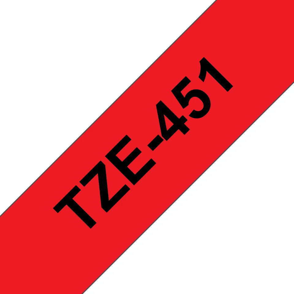 Brother TZE-451 етикетна лента Черен на червен фон TZ — TZE451