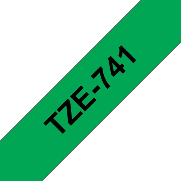 Brother TZE-741 етикетна лента Черен на зелен фон TZ — TZE741