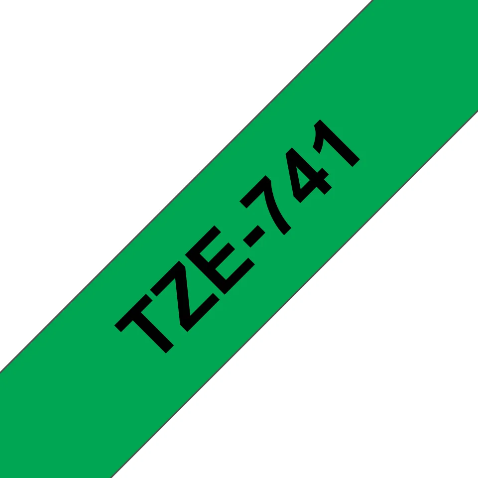Brother TZE-741 етикетна лента Черен на зелен фон TZ — TZE741