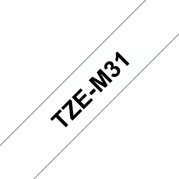 Brother TZE-M31 етикетна лента Черен на прозрачен фон — TZEM31