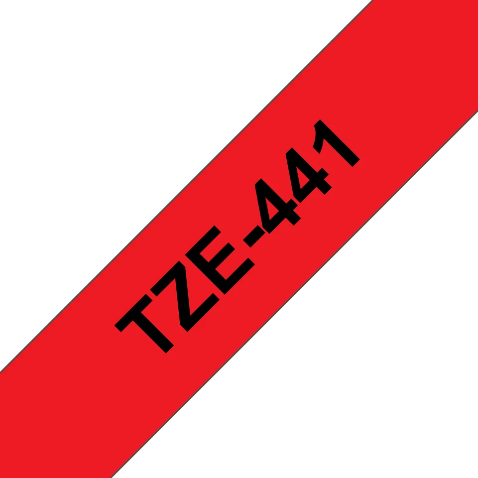 Brother TZE-441 етикетна лента Черен на червен фон — TZE441