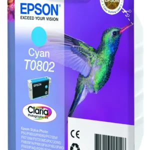 Epson Hummingbird Singlepack Cyan T0802 Claria Photographic Ink — C13T08024011