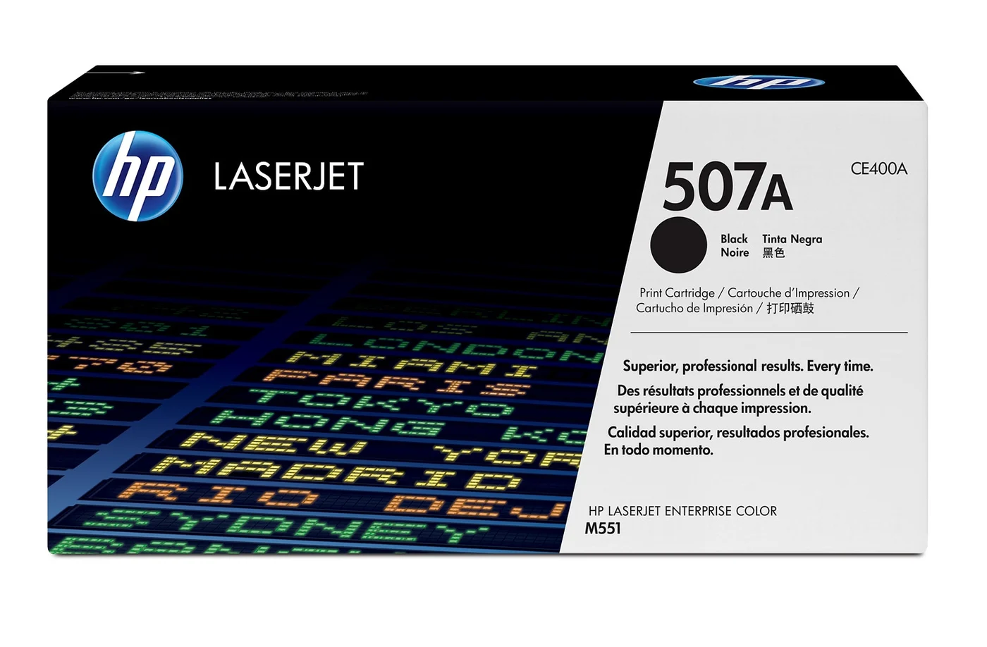 HP Оригинална тонер касета за LaserJet 507A, цвят черен — CE400A
