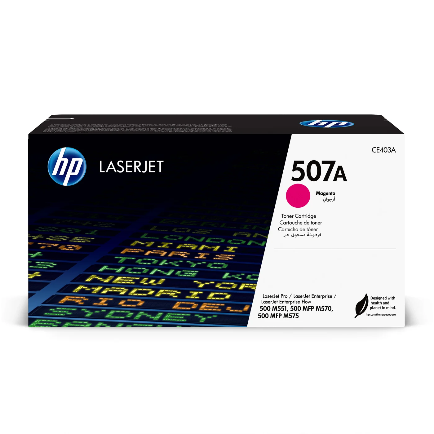 HP Оригинална тонер касета за LaserJet 507A, цвят магента — CE403A