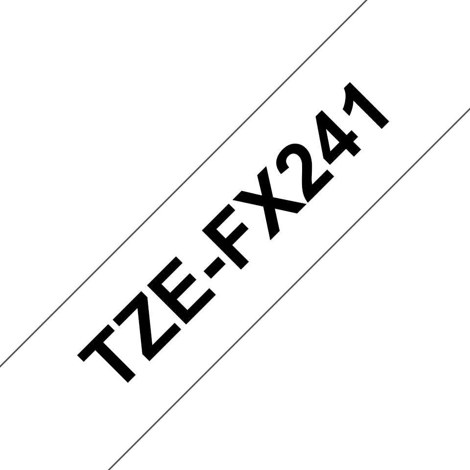 Brother TZE-FX241 етикетна лента Черен на бял фон TZ — TZEFX241