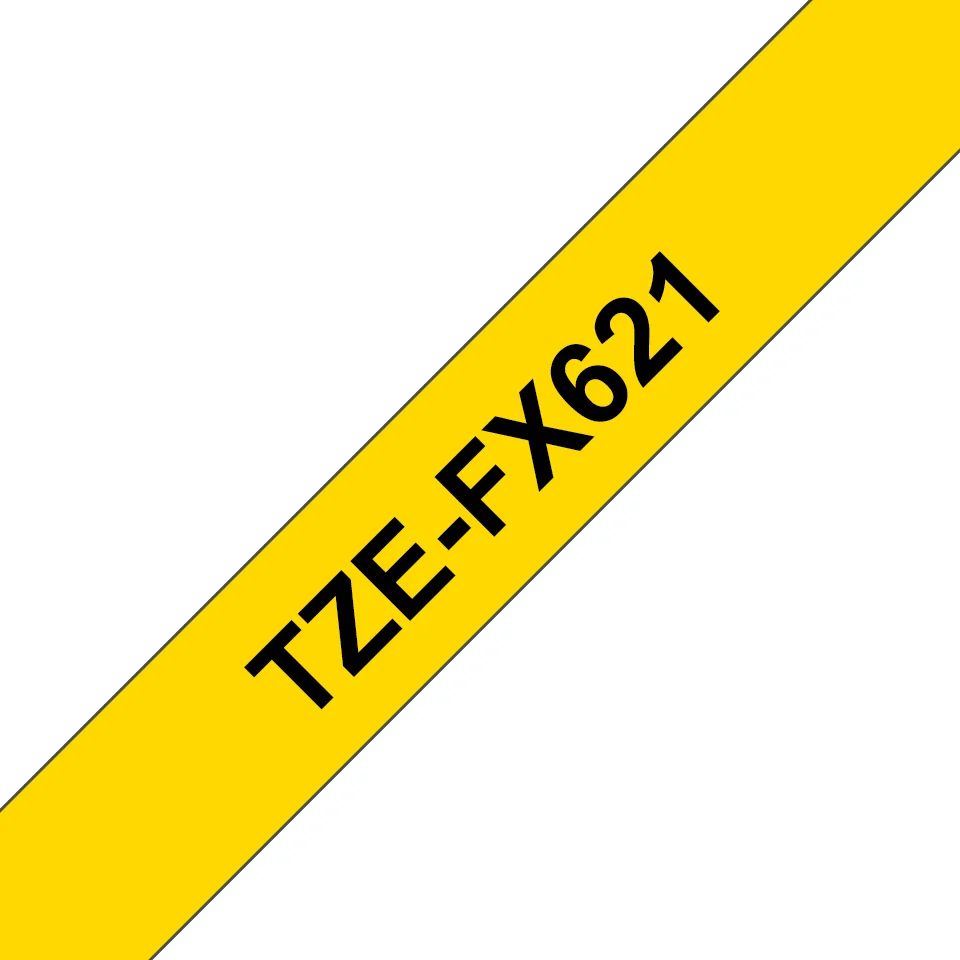 Brother TZE-FX621 етикетна лента Черен на жълт фон — TZEFX621