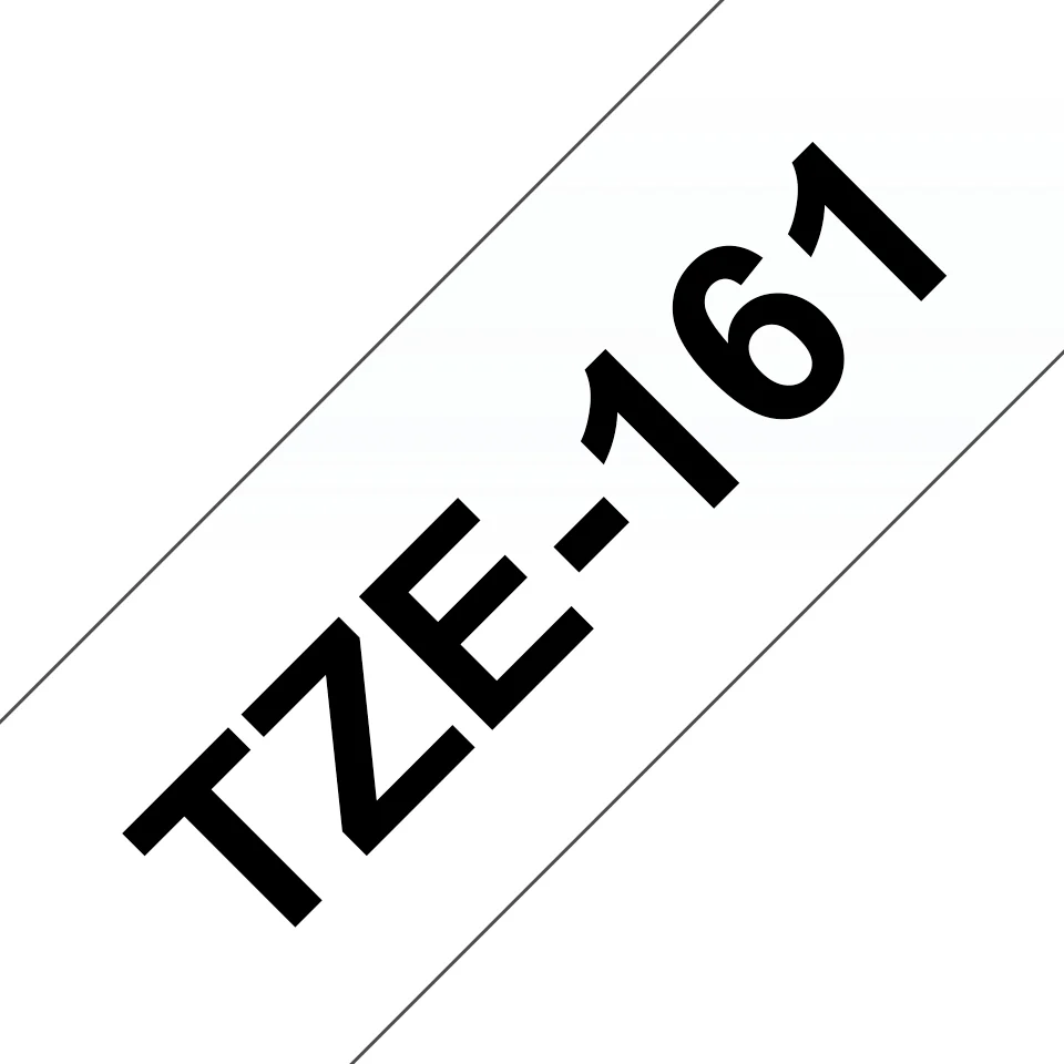 Brother TZE-161 етикетна лента Черен на прозрачен фон — TZE161