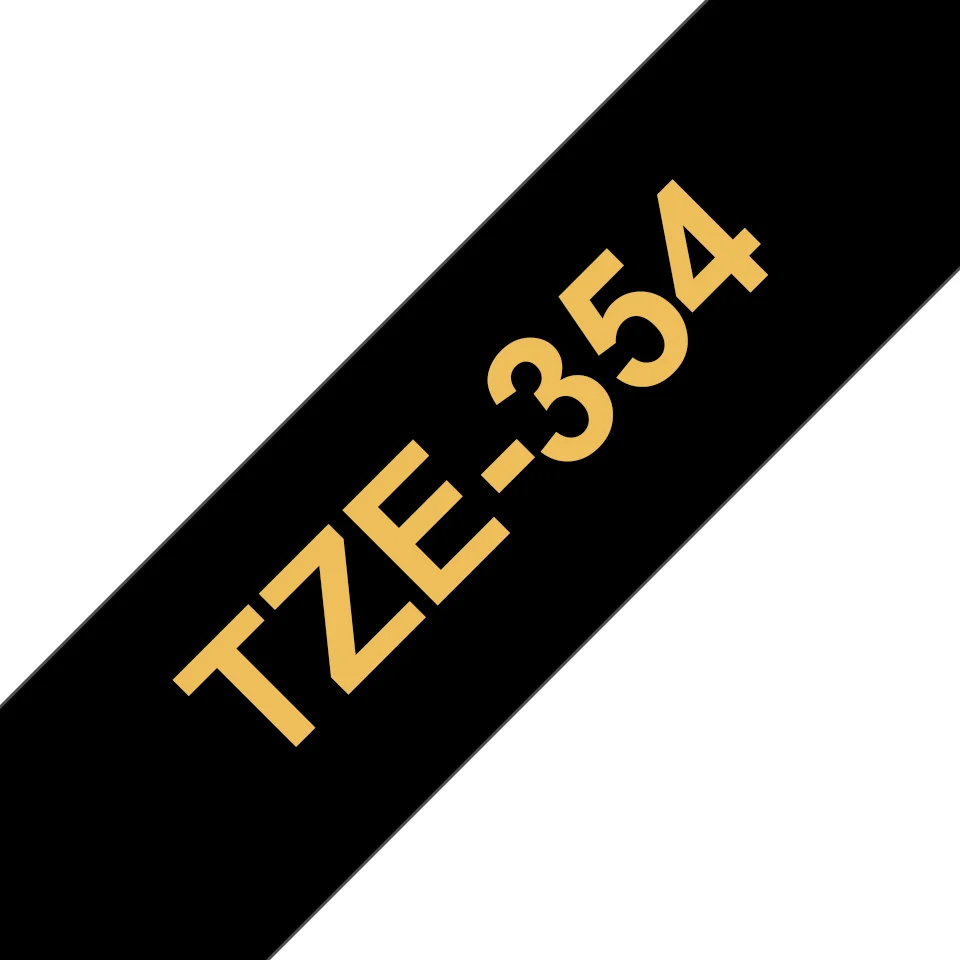 Brother TZE-354 етикетна лента Златен на черен фон — TZE354