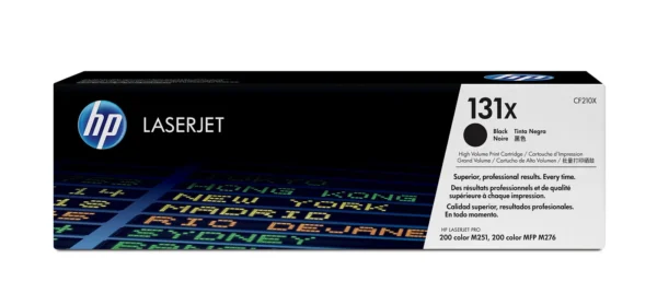 HP Оригинална тонер касета с голям капацитет за LaserJet 131X, цвят черен — CF210X