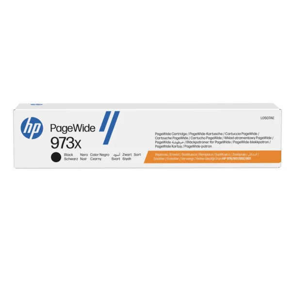 HP Оригинална касета с голяма производителност 973X за PageWide, черна — L0S07AE