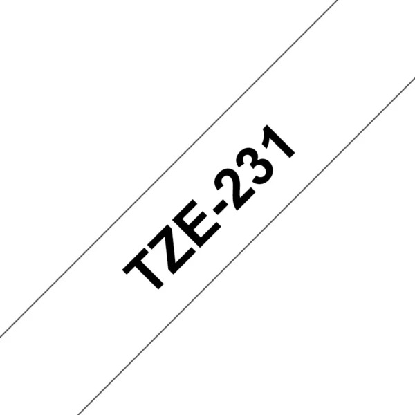 Brother TZE-231 етикетна лента Черен на бял фон — TZE231