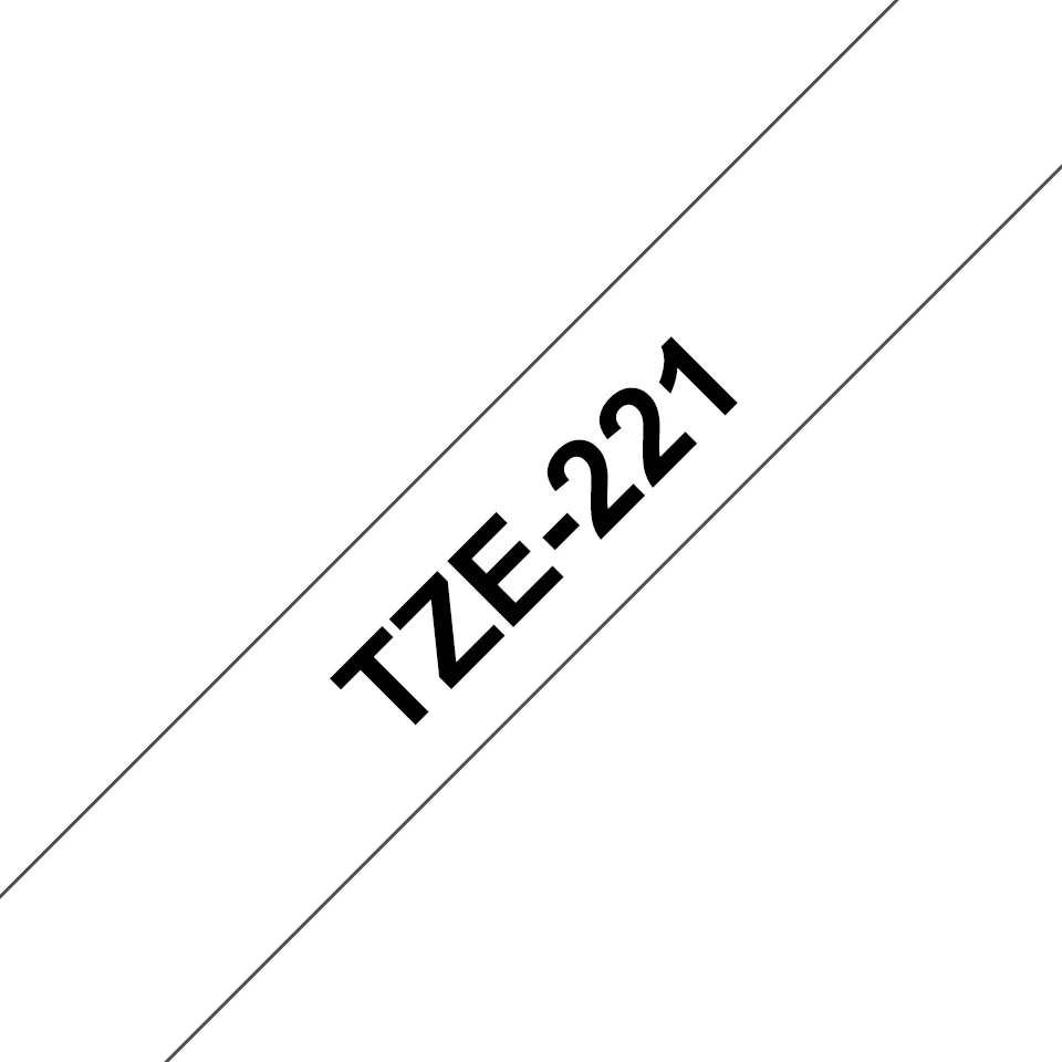 Brother TZE-221 етикетна лента Черен на бял фон — TZE221 Brother TZE-221 етикетна лента Черен на бял фон — TZE221