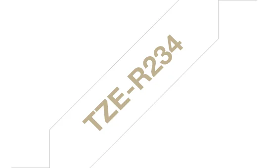 Brother TZE-R234 етикетна лента Златен върху бял — TZER234