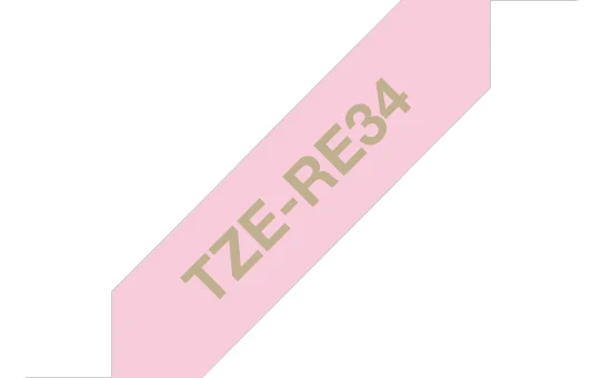 Brother TZE-RE34 етикетна лента Златно върху розово — TZERE34