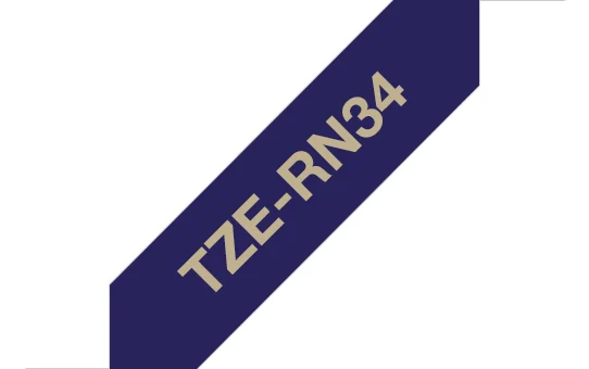 Brother TZE-RN34 етикетна лента Златно върху морскосиньо — TZERN34