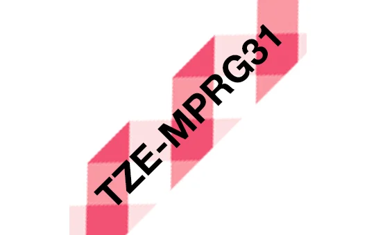 Brother TZE-MPRG31 етикетна лента Черен на червен фон — TZEMPRG31