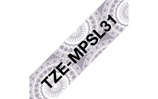 Brother TZE-MPSL31 етикетна лента Черен на сребърен фон — TZEMPSL31