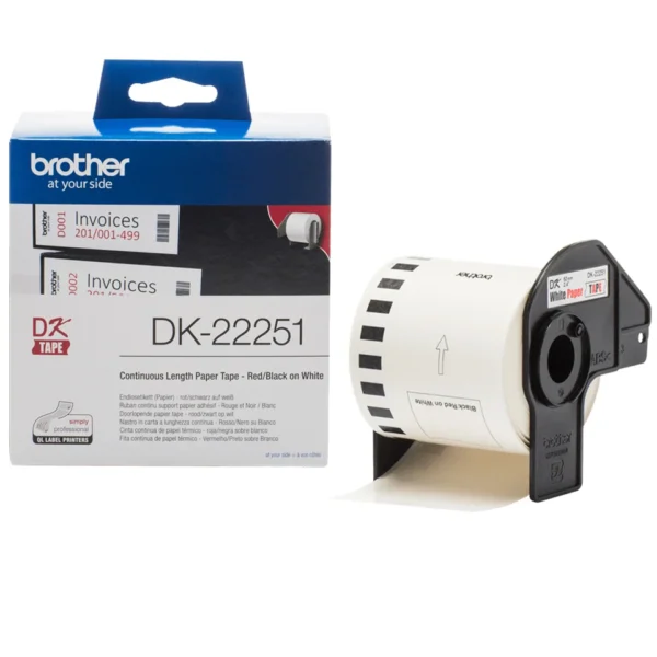 Brother DK-22251 етикетна лента Черен и червен върху бял — DK22251