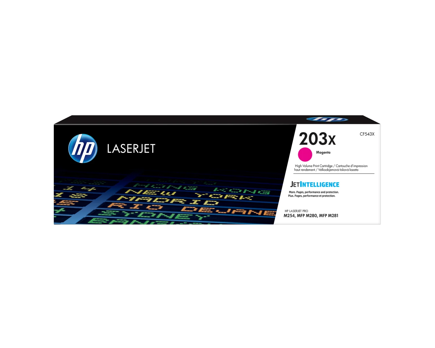 HP Оригинална тонер касета с голям капацитет за LaserJet 203X, магента — CF543X