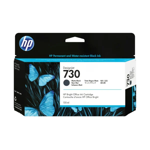 HP 730 130-ml Matte Black DesignJet Ink Cartridge — P2V65A
