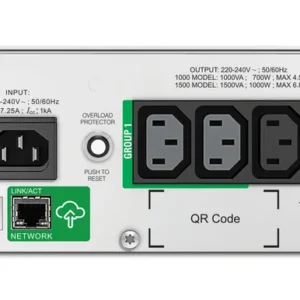 APC SMT1500RMI2UC непрекъсваемо токозахранващо устройство (UPS) Линия-интерактивен 1,5 мм² 1000 W 4 Изход(и) за променлив ток