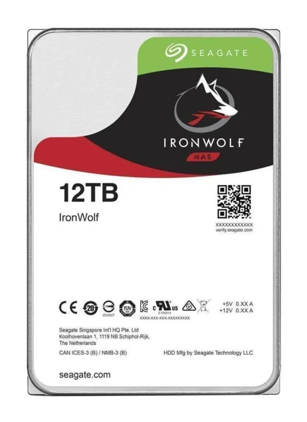 Seagate NAS HDD IronWolf твърд диск 12 TB 7200 об/мин 256 MB 3.5" Serial ATA III — ST12000VN0008