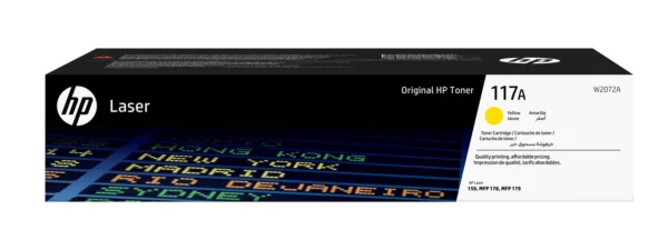HP 117A Yellow Original Laser Toner Cartridge — W2072A