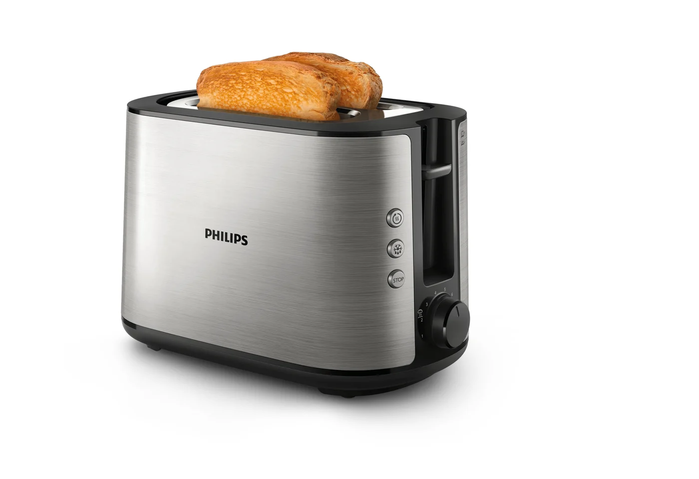 Philips Viva Collection HD2650/90 Тостер – 2 филии, широк отвор, метален