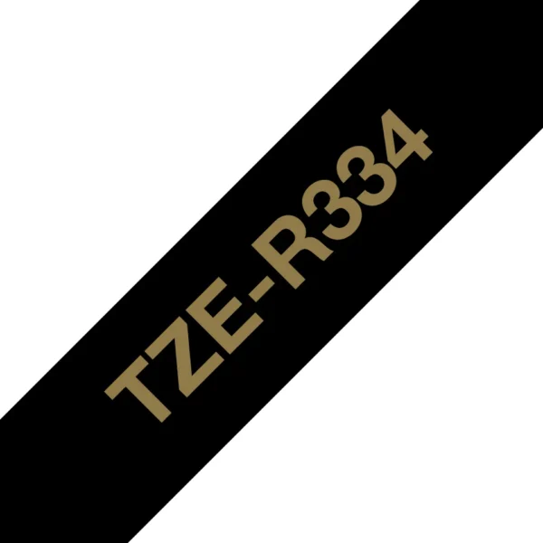 Brother TZE-R334 етикетна лента Златен на черен фон — TZER334