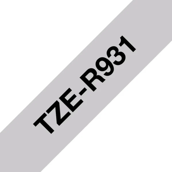 Brother TZE-R931 етикетна лента Черен на сребърен фон — TZER931