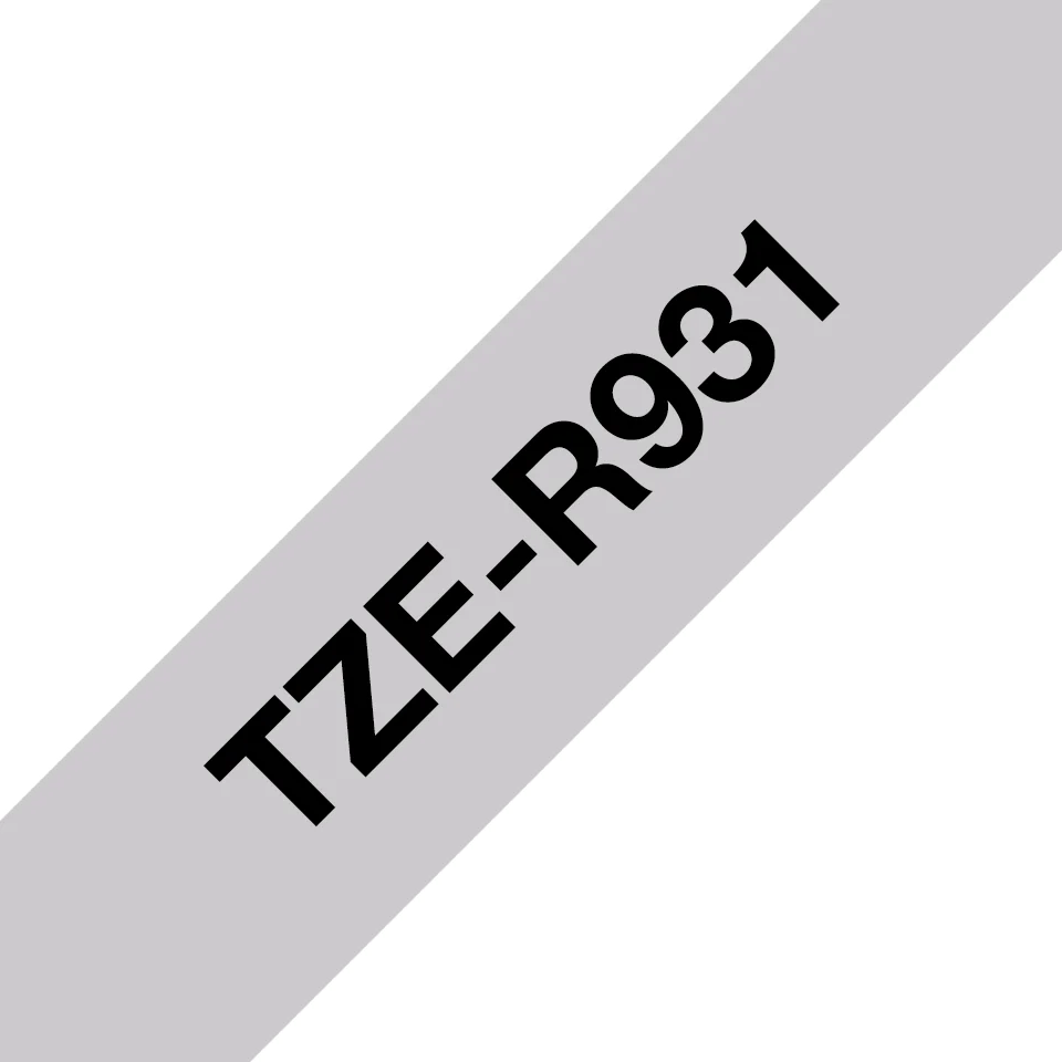 Brother TZE-R931 етикетна лента Черен на сребърен фон — TZER931