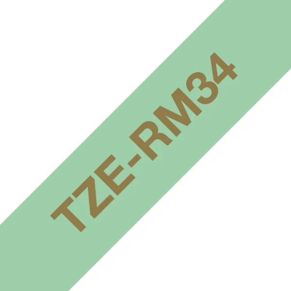 Brother TZE-RM34 етикетна лента Цвят злато върху мента — TZERM34