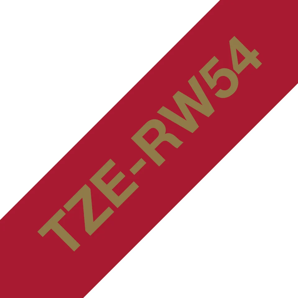 Brother TZE-RW54 етикетна лента Златен върху червен — TZERW54