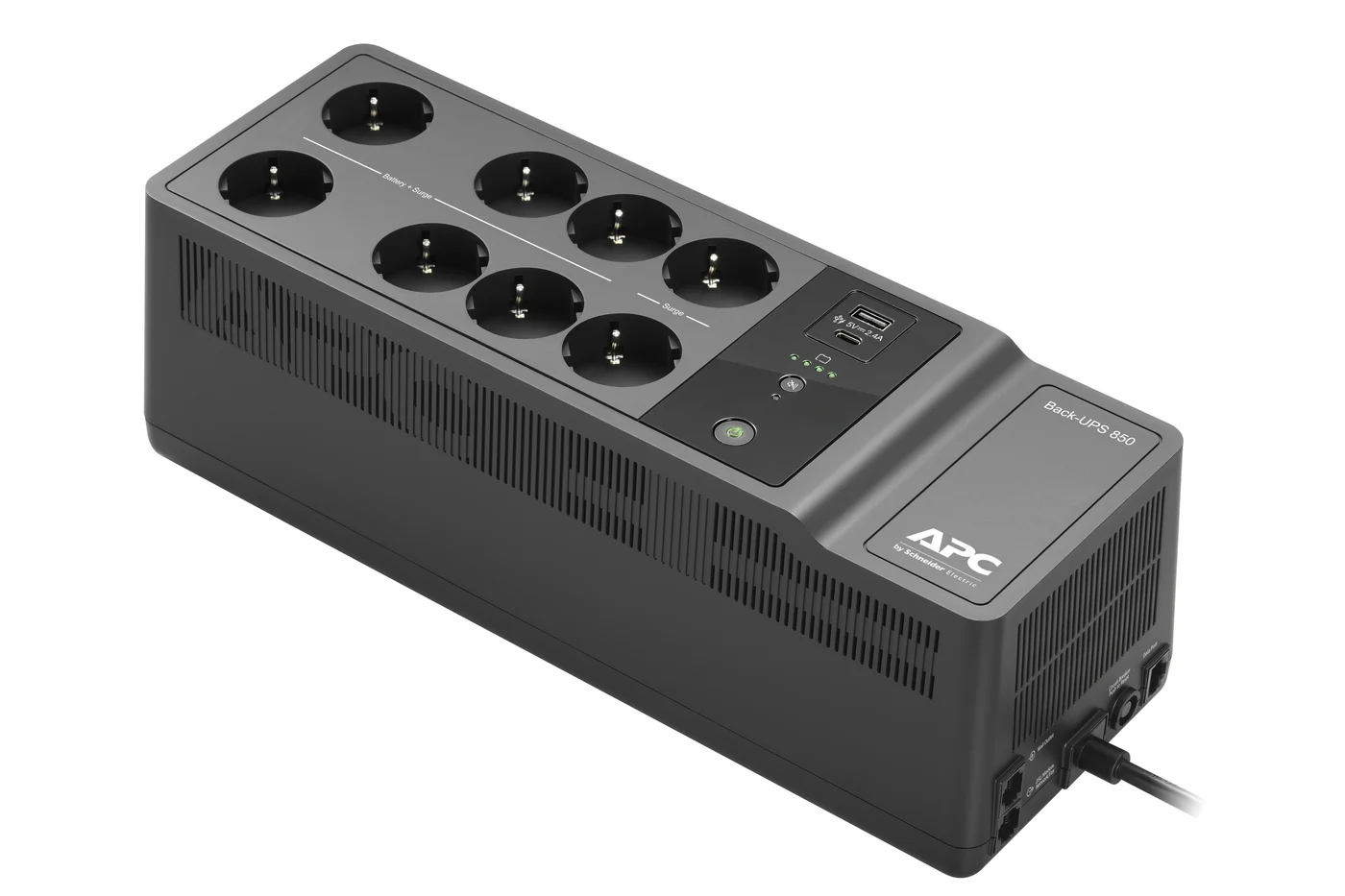 APC BE850G2-GR непрекъсваемо токозахранващо устройство (UPS) Стендбай (Офлайн) 0,85 мм² 520 W 8 Изход(и) за променлив ток