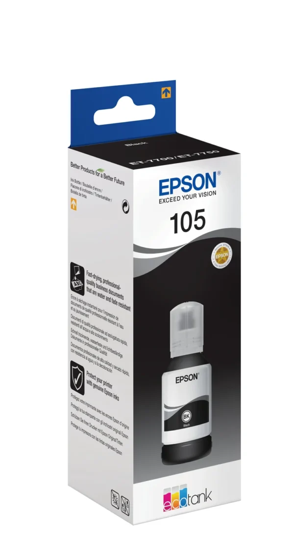 Epson 105 EcoTank Pigment Black Ink Bottle — C13T00Q140